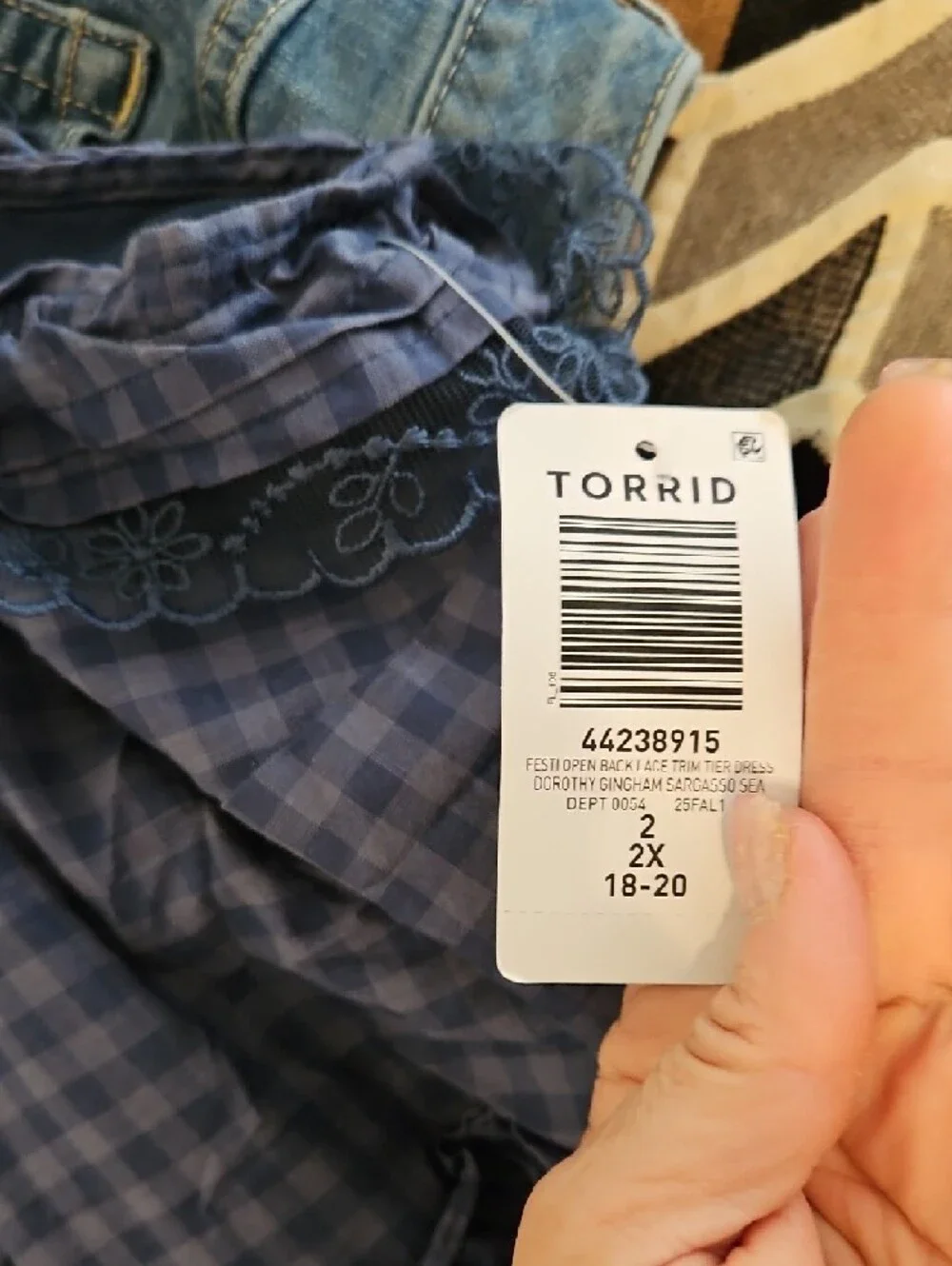 torrid Blue Gingham Ruffle Mini Dress - Picture 7 of 8